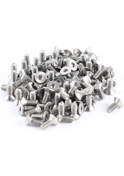 Paslanmaz Çelik Altıgen Anahtar Cıvataları-50 x M4 x 12MM Havşalı Vidalar Altıgen Anahtar Cıvataları 100 x (+/-%2)M2X5MM Havşalı Cıvatalar-Gümüş (Yurt Dışından)