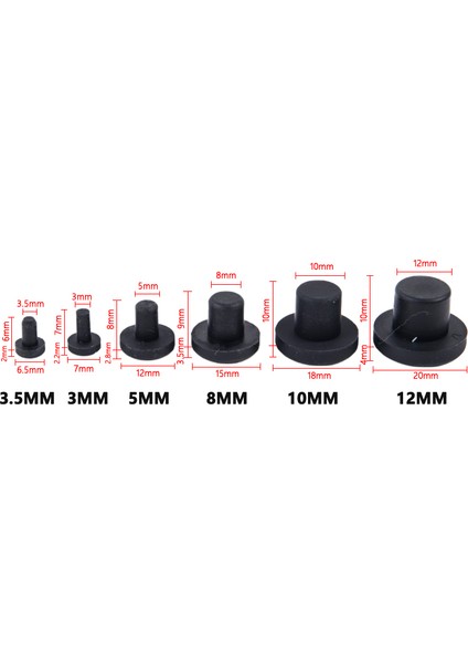 10 Adet Katı Kauçuk Delik Kapakları 3-12MM Yüksek Sıcaklık Dayanımı Conta Delik Fişleri (Yurt Dışından) fiyatları