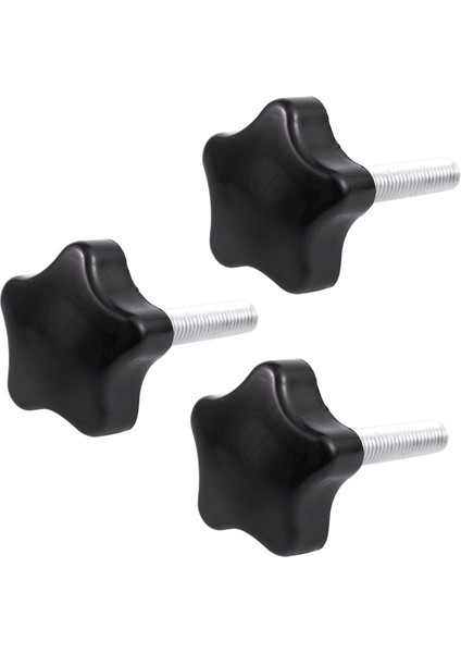 3x M8 x 40MM Vidalar Yıldız Başlı Kanat Vida Kelepçe Topuzu Kolu Siyah (Yurt Dışından)