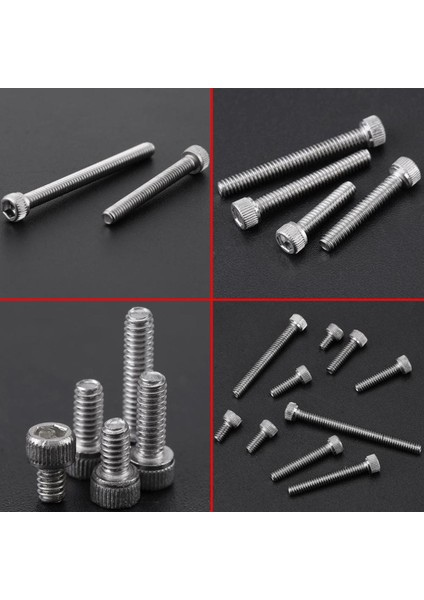 150 Adet 9 Boyutları Yüksek Kaliteli Altıgen Soket Başlı Vidalar Çeşitler Seti Plastik Kutu #2-56 Unc (Yurt Dışından)