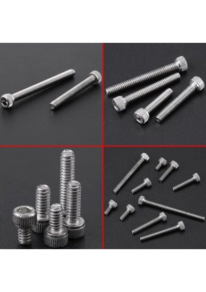150 Adet 9 Boyutları Yüksek Kaliteli Altıgen Soket Başlı Vidalar Çeşitler Seti Plastik Kutu #2-56 Unc (Yurt Dışından)