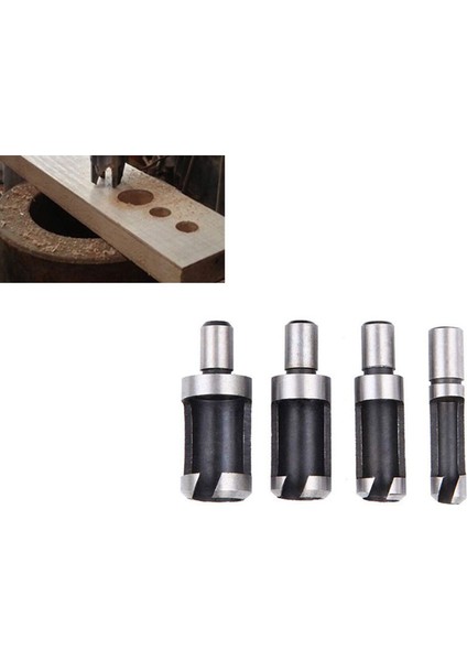 Bradoo-14 Adet Ahşap Fiş Delik Kesici Pahlı Fiş Kesici Matkap Uçları Beş Yuvalı Havşa Matkap 1/4 Inç Altıgen Anahtar Takım Seti (Yurt Dışından) fırsatları