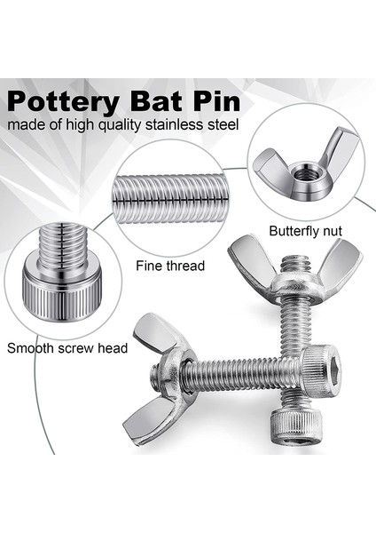 Arelene 10 Takım Çömlekçilik Yarasalar Pimleri Tekerlek Paslanmaz Çelik Yarasa Pimleri Seramik Çömlek Araçları Yarasalar Atma Için Çalışır Yedek (Yurt Dışından) fırsatları