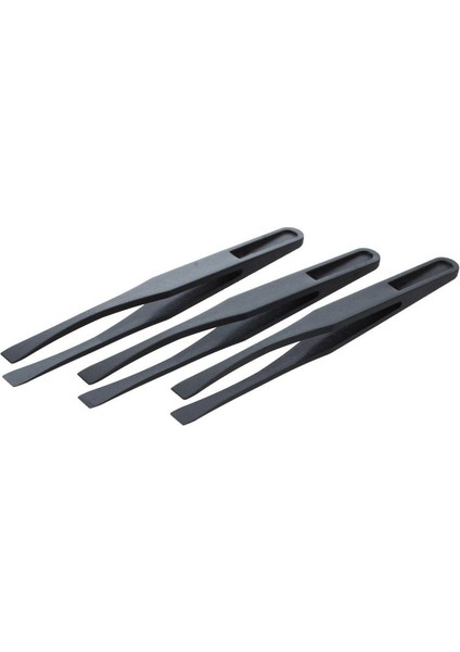 115MM Uzun Düz Uçlu Siyah Plastik Anti-Statik Cımbız 3'lü (Yurt Dışından)