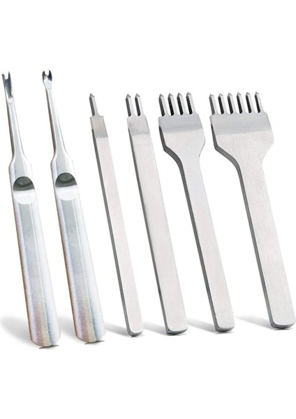 6 Adet 1/2/4/6 Prong Dıy Elmas Lng Dikiş Keski Seti Deri Kenar Skiving Dıy El Sanatları Aracı, Endüstriyel Sınıf Biz Çelikler Deri El Sanatları Kitleri - Sağlam Dayanıklı (4mm) (Yurt Dışından)