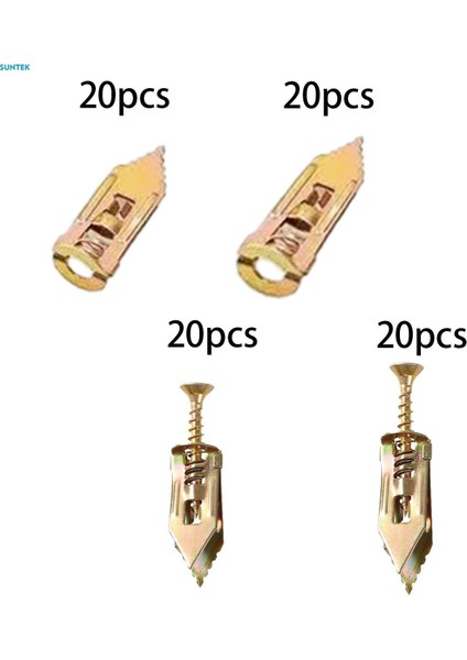 20 Parça Kuru Duvar Dübelleri, Alçı Genişletme Dübelleri, Kendiliğinden Sondajlı Duvar Dübel Genişlemesi 1.2CMX3CM (Yurt Dışından) fiyatları