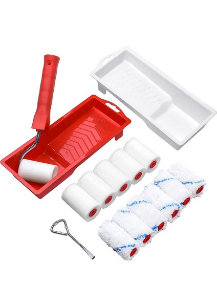 16 Adet 2 Inç Küçük Boya Rulosu, 2 Boya Tepsisi, Rulo Fırça (Yurt Dışından)