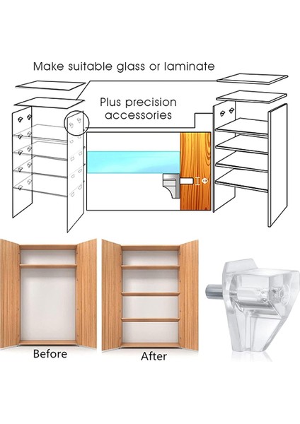 Raf Destek Mandalları-50 x Destek Çivisi-Şeffaf (Yurt Dışından) fırsatları