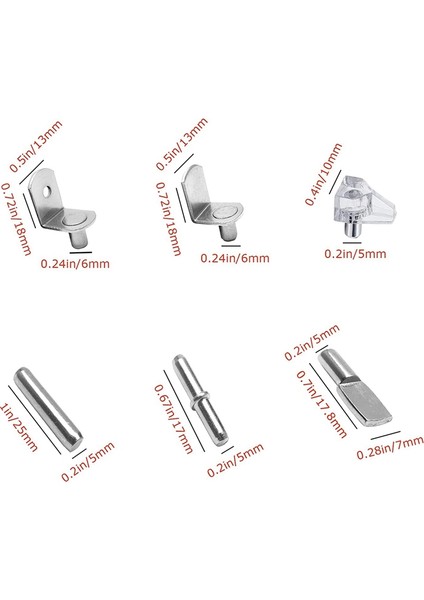 Ncanruı 72 Adet Raf Mandalları Destek Kiti, 6 Stilleri Raf Pimleri, Raflar Için Nikel Kaplama Dolap Raf Mandalları Kitaplık Kitaplık Mandalları (Yurt Dışından) modelleri