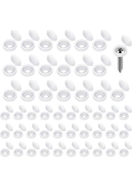 Menteşeli Vidalı Kapak Kapakları, 100 Adet Plastik Vida Koruma Kapakları, Katlanır Vidalı Geçmeli Kapaklar Yıkayıcı Çevirme Üstleri C (Yurt Dışından) indirimleri