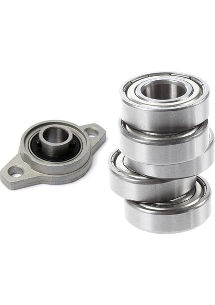 Nanlıy- 1 Adet KFL001 Çinko Alaşımlı Flanşlı Rulmanlar Standlı 12MM ve 5 Adet 6002Z 15X32X9MM Korumalı Metal Bilyalı Rulmanlar (Yurt Dışından)