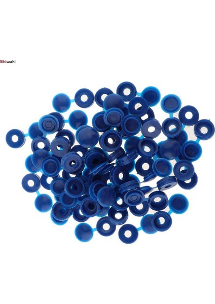 3X50 Adet Mobilya Dekoratif Kapak Plastik Menteşeli Katlama Yapış Vidalı Kapaklar Mavi (Yurt Dışından)