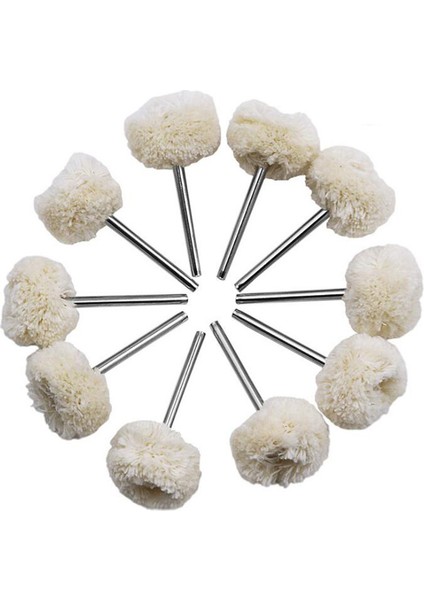 10 Adet 3.0 Ince Saplı Yün Tekerlek Parlatma Kafası Takı Metal Tekerlekler Taşlama Parlatıcı Taşlama Kafa Matkap Döner Alet Aksesuarları (Yurt Dışından)