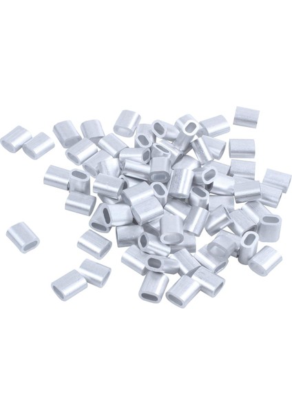 Flyeer 2mm Alüminyum Çift Delikli Tel Halat Kelepçe Klip Kol 80 Adet (Yurt Dışından)