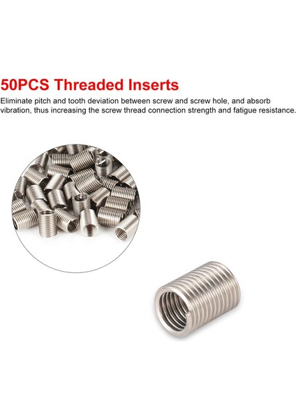 Ma 50PCS Dişli Ekler M6 1.0 2.5d Paslanmaz Çelik Helicoil Aletler Vida Kolu (Yurt Dışından) fırsatları