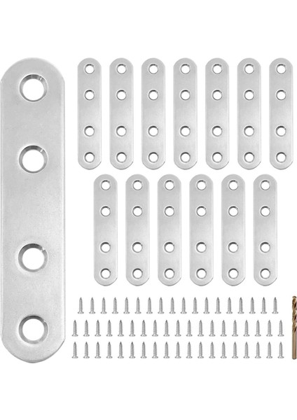 Düz Braket Açı Kodu Düz Parça Raf Aparatı Gümüş Paslanmaz Çelik Metal Braket (Yurt Dışından)