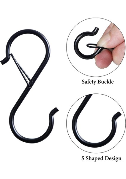 Asmak Için Siyah S Kancalar, Emniyet Tokası Tasarımlı Ağır Hizmet S Kancaları, Bitki Kancaları, Işık Kancaları, Kancalı Raf (Yurt Dışından)