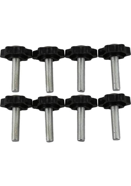 8 Adet Siyah Yedek Parça M8 x 30MM Erkek Dişli Tırtıllı Kavrama Yıldız Topuzu (Yurt Dışından)