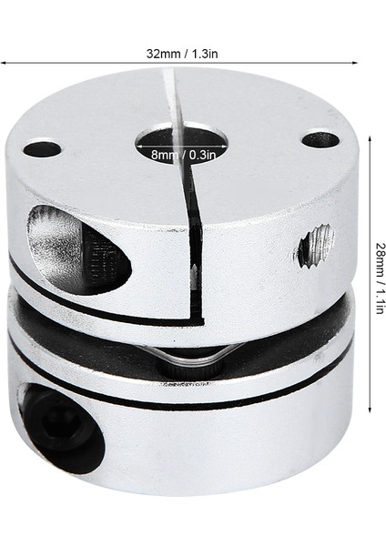 Cnc Step Motor Aksesuarları Için Tek Diyaframlı Şaft Kaplini Aksesuarları Gs‑32 x 28‑8 8 (Yurt Dışından) indirimleri