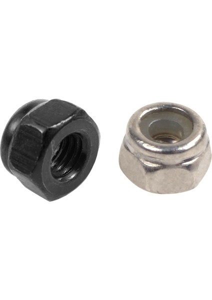 100 Adet Çinko Kaplama Naylon Ekleme Altıgen Kilit Somunları Siyah M2.5 ve M2 (Yurt Dışından)