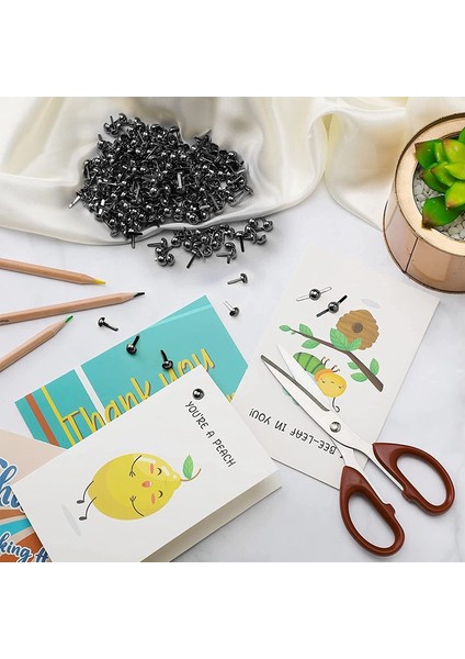 300 Adet Kağıt Bağlantı Elemanları Yuvarlak Başlık Sağlam Bağlantı Elemanları Sanat El Yapımı Dekorasyon Karalama Defteri Dıy Için Uygun (Yurt Dışından) modelleri