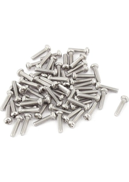 Flyeer M2 x 8mm 304 Paslanmaz Çelik Phillips Tava Başlı Vidalar Cıvata 60 Adet (Yurt Dışından)