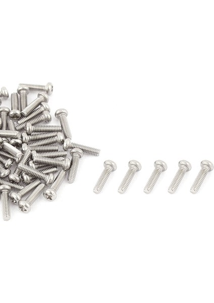 Flyeer M2 x 8mm 304 Paslanmaz Çelik Phillips Tava Başlı Vidalar Cıvata 60 Adet (Yurt Dışından)