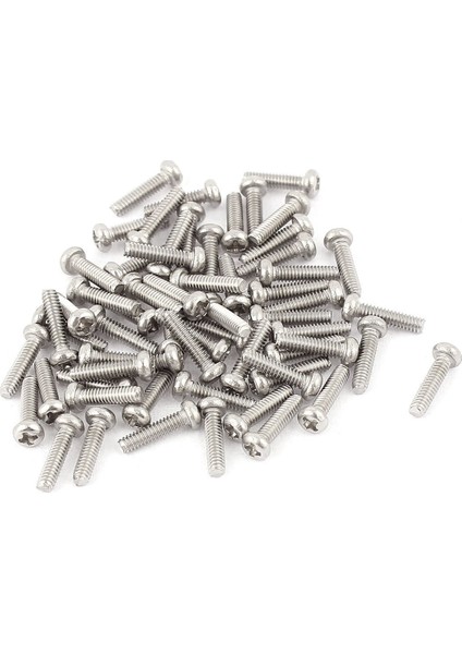 Flyeer M2 x 8mm 304 Paslanmaz Çelik Phillips Tava Başlı Vidalar Cıvata 60 Adet (Yurt Dışından)
