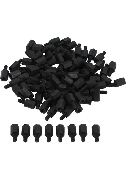 200 Adet M3 Konu 8mm + 6mm Sabit Naylon Altıgen Standoff Spacer Ayağı (Yurt Dışından)
