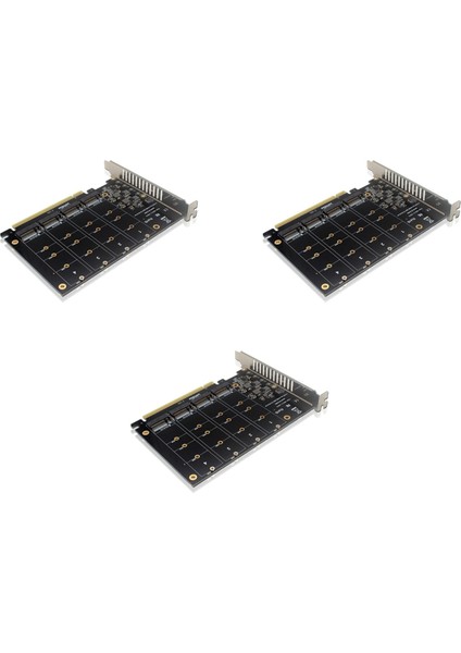 3x 4port Nvme - Pcıe Adaptör Kartı M.2 Nvme - Pcıe X16 Adaptörü 4X32GBPS M Anahtar Sabit Disk Dönüştürücü Okuyucu (Yurt Dışından)