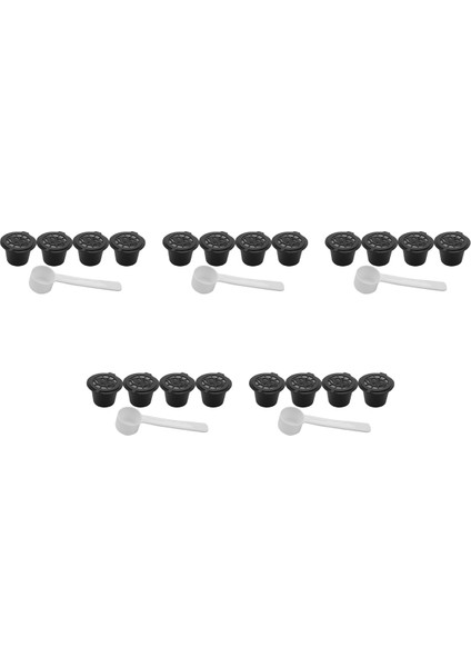 Makine Kaşığı Için 20X Doldurulabilir Yeniden Kullanılabilir Kahve Kapsülleri Kapsülleri (Yurt Dışından)