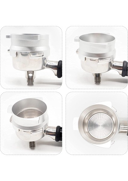 4x Espresso Dozajlama Hunisi, 54MM Portafilter Için Uyumlu Alüminyum Metal Barista Kahve Dozajlama Hunisi - Gümüş (Yurt Dışından)
