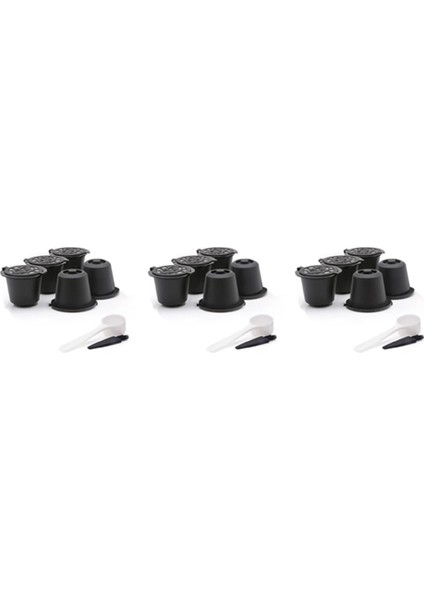 Kahve Kaşığı Fırçalı Kahve Makineleri ile 15 Yeniden Kullanılabilir Kapsül Doldurulabilir Kahve Kapsül Filtresi (Yurt Dışından)