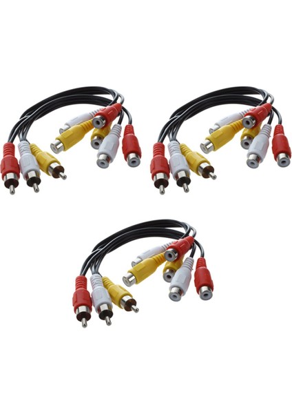 3x Yeni 3 Rca Erkek Jack 6 Rca Dişi Fiş Splitter Ses Video Av Adaptör Kablosu (Yurt Dışından)