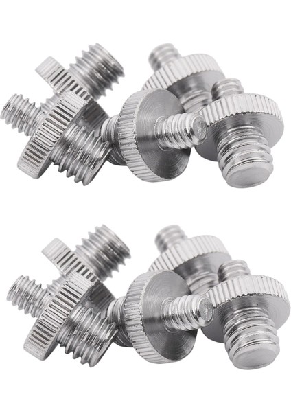 10 Adet 1/4 Inç Erkek 1/4 Inç Erkek Metal Dişli Vida Adaptörü Tripod Vida Dönüştürücü (Yurt Dışından)