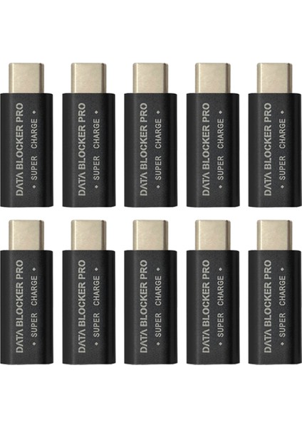 10 Adet USB Tip-C Veri Engelleyici Önleme Cinsiyet Değişimi Konektörü Veri Senkronizasyonunu Engellemek Için Usb-C Konnektör Adaptörü (Yurt Dışından)