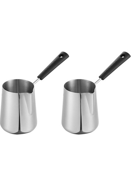2 Adet 350ML Süt Isıtıcı Pot, Cezve, Paslanmaz Çelik Soba Üstü Eritme Potası ile Çay Için Emzik, Isıtma (Yurt Dışından)