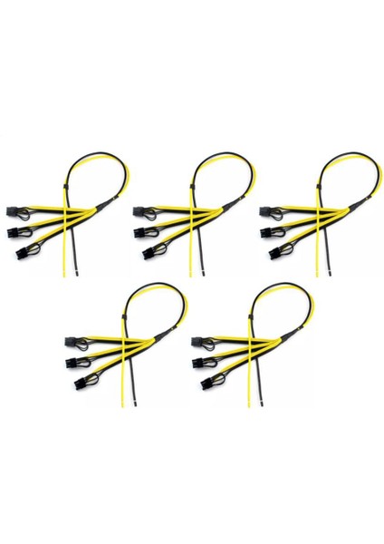 5 Adet Güç Uzatma Kablosu 6 + 2 Pin Kart Hattı 1 Ila 3 6pin + 2pin Adaptör Kablosu 12AWG + 18AWG Madenci Madencilik Için Splitter Tel Btc (Yurt Dışından)