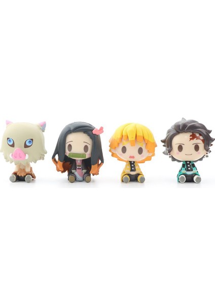 4 Parça / Set Posket Kamado Tanjirou Çizgi Film Bebeği Hayalet Öldürme Bıçağı Karakteri (Yurt Dışından)