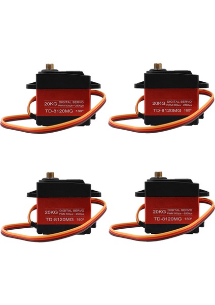 4x TD-8120MG Dişli Dijital Servo 20KG Yüksek Tork 180 Açı ile Rc Uzaktan Kumanda Araba Modeli Araç 20KG Servo (Yurt Dışından)