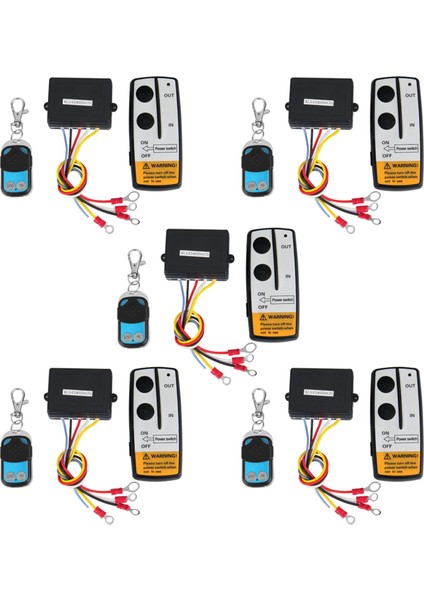 Kamyon Atv Uyar Ramsey Için 5x 12V 12VOLT 50FT Vinç Kablosuz Uzaktan Kumanda Seti (Yurt Dışından)