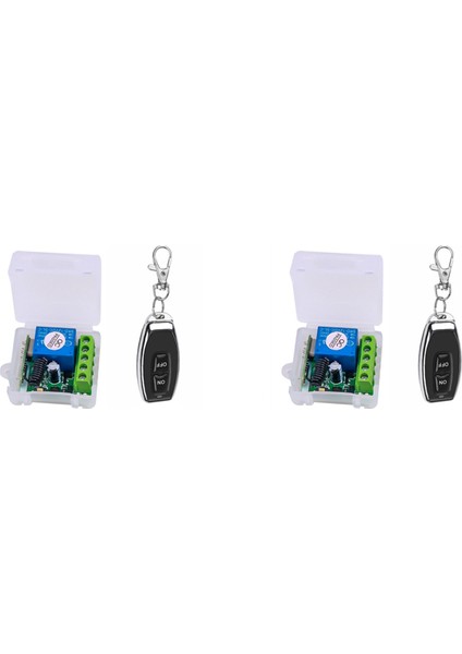 2x Dc 12V Tek Kanallı Röle Modülü Evrensel Kablosuz Anahtar Rf Röle Alıcı + 2 Uzaktan Kumanda (Yurt Dışından)