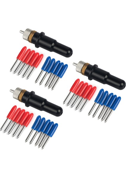 3 Adet Bıçak Tutucu Siyah Renk + 15 Adet 45 + 15 Adet 60 Derece Rafine Tavşan Redsail Kesici Plotter Kesme Bıçakları (Yurt Dışından)