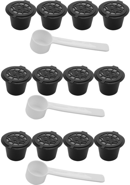 Makine Kaşığı Için 12X Doldurulabilir Yeniden Kullanılabilir Kahve Kapsülleri Kapsülleri (Yurt Dışından)