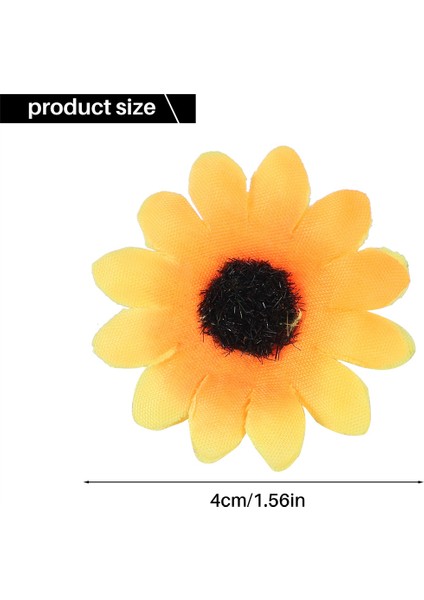 100 Adet Yapay Ayçiçeği Küçük Papatya Gerbera Çiçek Düğün Dekor Için Başları (Sarı ve Kahve) (Yurt Dışından)