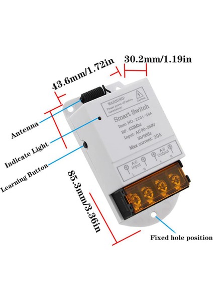 2x 433MHZ Kablosuz Uzaktan Anahtar Ac 110V/120V/220V/ 30A 1ch Röle Rf Uzaktan Kumanda Işık Anahtarları (Yurt Dışından)