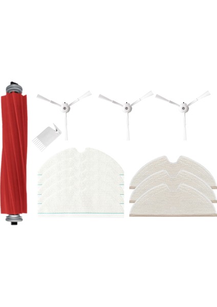 13PCS Yedek Yedek Kit T8/max/max+ Elektrikli Süpürge Paspas Bezi Ayrılabilir Ana Yan Fırça (Yurt Dışından)