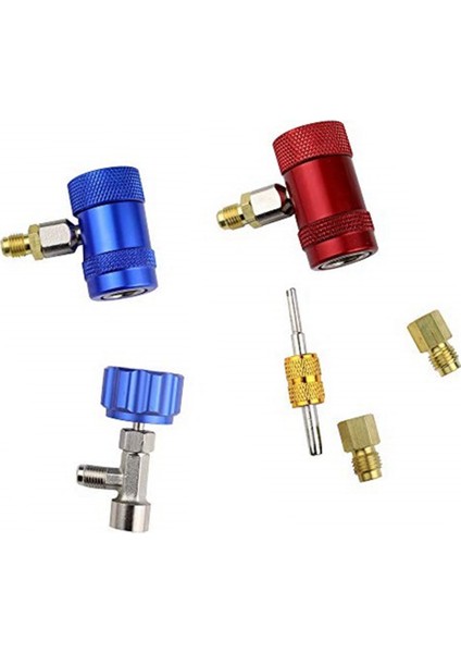 A/c R1234YF Adaptörü, Musluklu Hızlı Manuel Bağlayıcı, Tank Adaptörleri ve Klima Için Valf Çekirdeği Sökme Kiti (Yurt Dışından)