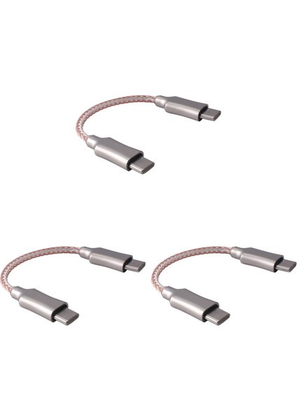 3x Taşınabilir Kod Çözme Amp Otg Kablo Tip-C - Tip-C Kayıt Hattı Hifi Kulaklık Otg Adaptörü Için 8 Çekirdekli Ses Kablosu (Yurt Dışından)