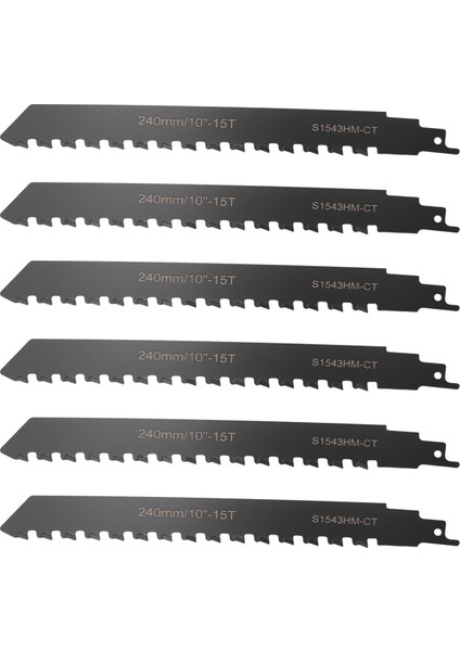 6x Pistonlu Testere Bıçağı Karbür Tungsten Karbür, Gözenekli Beton, Fiber Çimento, Tuğla 240MM/9.45INCH Kesmek Için (Yurt Dışından)